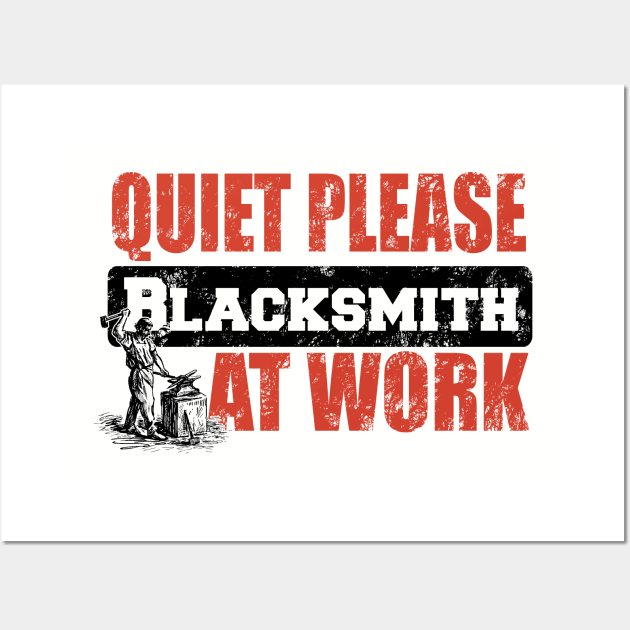 Quiet Please - Blacksmith At Work Wall Art by MarinasingerDesigns